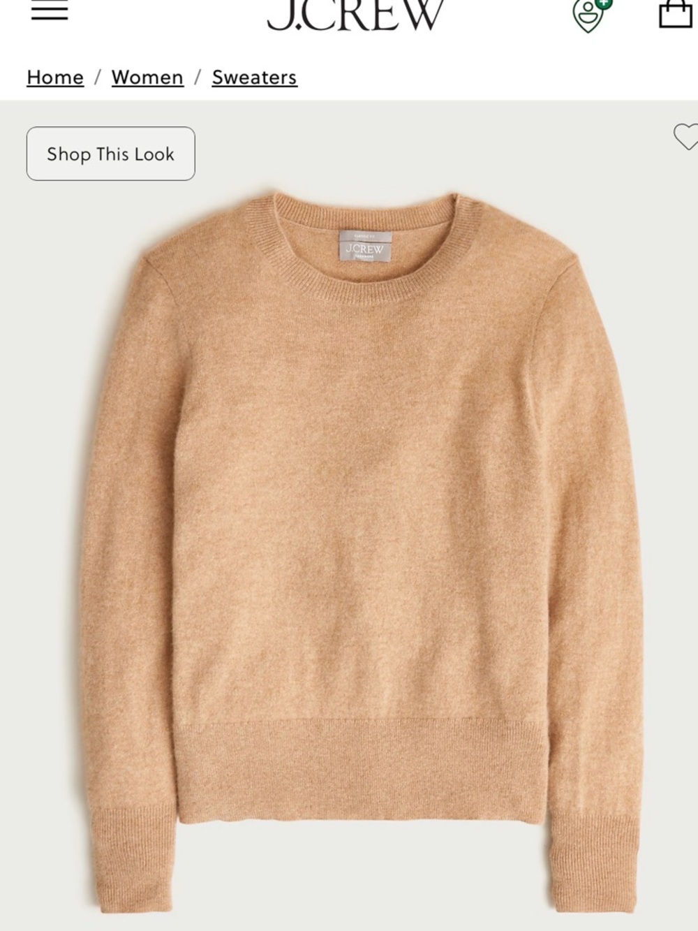 J. Crew Crewneck Sweater in Camel Beige